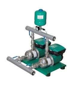 Hệ 2 bơm tăng áp biến tần PEROTAC 2IVT ống góp và bình tích áp – maybomdailoan.vn